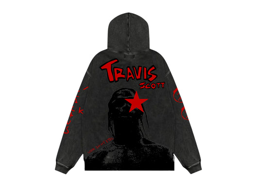 Travis Acid Wash Oversized Hoodie