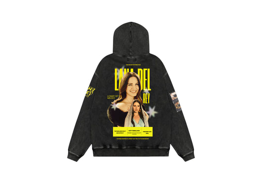 Lana Del Rey Acid Wash Oversized Hoodie