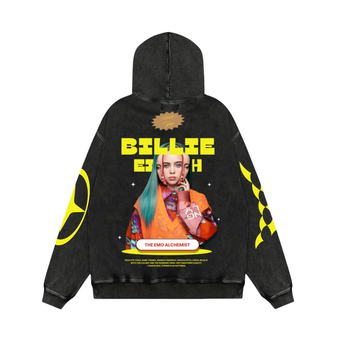 Billie Eilish Acid Wash Oversized Hoodie
