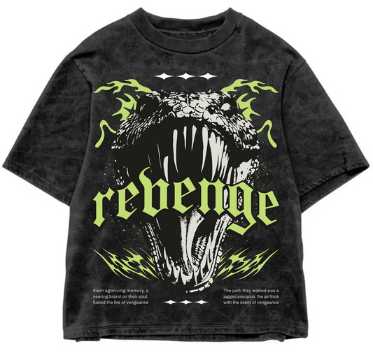 REVENGE | Acid Wash Oversized Tee