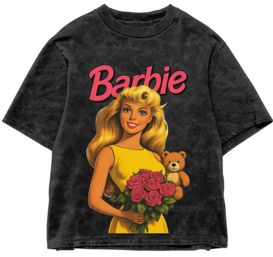 BARBIE | Acid Wash Oversized Tee