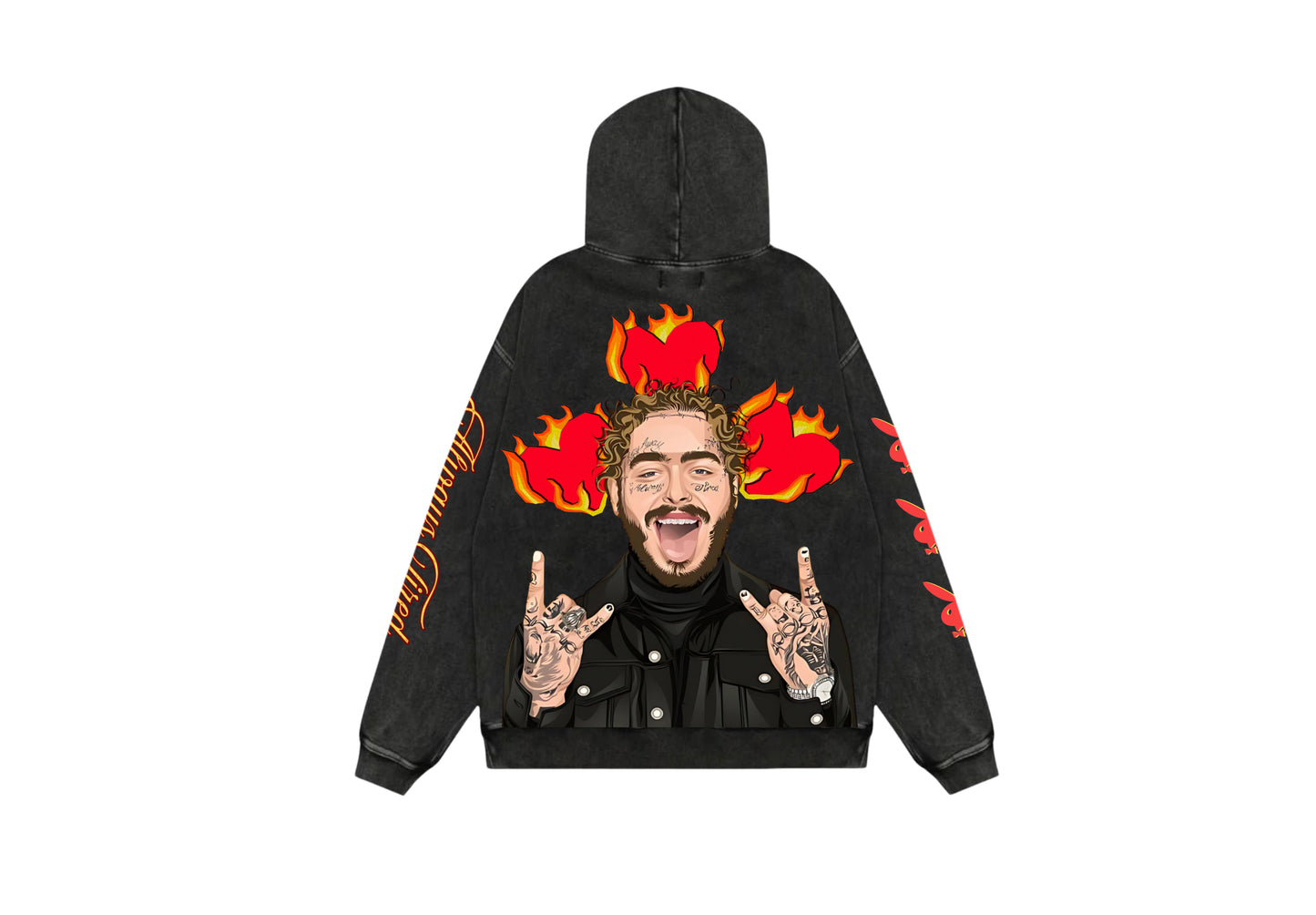 Post Malone Acid Wash Oversized Hoodie