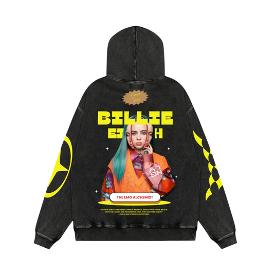 Billie Eilish Acid Wash Oversized Hoodie