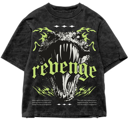 REVENGE | Acid Wash Oversized Tee